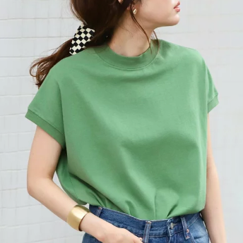   韓国風ファッション シンプル  無地 ラウンドネック 半袖 レディース Tシャツ  